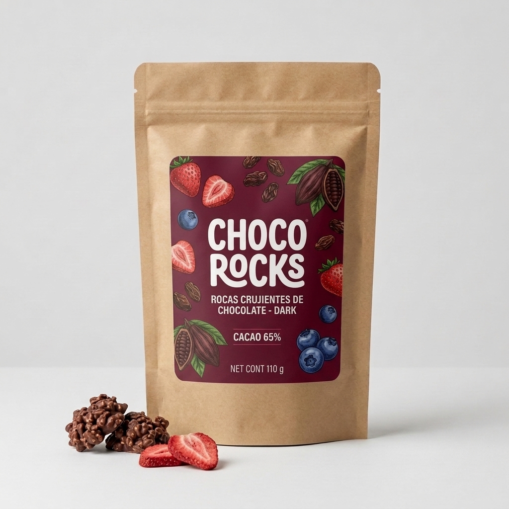 Snack Choco Rocks Artesanal en Papel Kraft